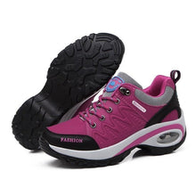 Load image into Gallery viewer, Women Running Air Cushion Athletic Sneakers Walking Breathable Sport Lace Up Hight Platform Casual Shoes Womens Mesh Sneakers Fashion Tennis Breathable Walking Gym Work Shoes