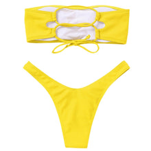 Load image into Gallery viewer, Women's Bikini High Waist Tummy Control Two Piece Swimsuit Swimwear Girl Beach Bathing Suit Woman Fashion Swimwear Padded High Waist Cheeky Bathing Suit
