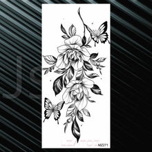 Load image into Gallery viewer, Women's Fashion Flower Temporary Tattoos Sticker Fake Rose Waterproof Large Realistic Black Colorful Flowers Tattoos