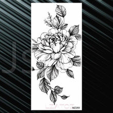 Load image into Gallery viewer, Women's Fashion Flower Temporary Tattoos Sticker Fake Rose Waterproof Large Realistic Black Colorful Flowers Tattoos
