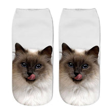 Load image into Gallery viewer, Women's Funny Animal Cute 3D Print Kitten Socks Women Ankle Socks Unisex Socks Fashion Socks Cartoon Cat Fashion Style Casual Boat Socks For Men And Women
