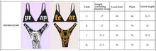 Load image into Gallery viewer, Women’s Funny Printed 2Pcs Bikini Suits Women's Scalloped Triangle Bikini Print Bottom Two Piece Swimsuit Deep V-neck Detachable Breast Pad Sling Tops with Triangle Bottoms Swimsuits