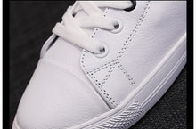 Load image into Gallery viewer, Women's Genuine Leather Sneakers Casual Fashionable Sports Shoes Vulcanized Woman Summer Flat Shoe Leather Women Lace Up Casual Shoes White Fashion Sneakers