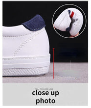 Load image into Gallery viewer, Women's Genuine Leather Sneakers Women Casual Fashionable Sports Shoes Vulcanized Woman White Flat White Sneakers Leather Casual Shoes White Tennis Sneakers