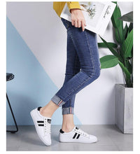 Load image into Gallery viewer, Women's Genuine Leather Sneakers Women Casual Fashionable Sports Shoes Vulcanized Woman White Flat White Sneakers Leather Casual Shoes White Tennis Sneakers