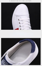 Load image into Gallery viewer, Women's Genuine Leather Sneakers Women Casual Fashionable Sports Shoes Vulcanized Woman White Flat White Sneakers Leather Casual Shoes White Tennis Sneakers