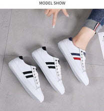 Load image into Gallery viewer, Women's Genuine Leather Sneakers Women Casual Fashionable Sports Shoes Vulcanized Woman White Flat White Sneakers Leather Casual Shoes White Tennis Sneakers