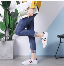 Load image into Gallery viewer, Women's Genuine Leather Sneakers Women Casual Fashionable Sports Shoes Vulcanized Woman White Flat White Sneakers Leather Casual Shoes White Tennis Sneakers