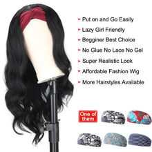 Load image into Gallery viewer, Women's Headband Wig Body Wave Natural Black Blonde Wigs with Headband Fake Hair Synthetic Wigs For Black Women Cosplay Wigs For Women Gifts for girlfriends