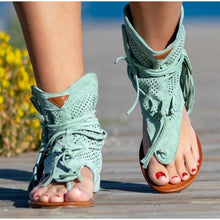 Load image into Gallery viewer, Women's Sandals Retro Ladies Flip Flops Clip Toe Vintage Black Boots Casual Fashion Summer Woman Clip Toe Vintage Boots Casual Tassel Rome Fashion Summer Comfortable Woman Shoes