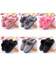 Load image into Gallery viewer, Women's Shoes Rabbit Ear Floor Indoor Cotton Slippers Winter Autumn Shoes Women Non-Slip Thick Bottom House Animal Slippers For Women Mens Winter Warm Memory Foam Cartoon Home Slippers