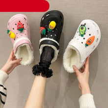 Load image into Gallery viewer, Women's Slippers Summer New Thick Soles Fashion Leather Shoes Flip Flops Women Clogs Winter Slippers Arch Support House Slippers Slip On Garden Shoes Warm Home Shoes