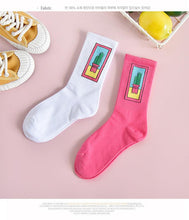 Load image into Gallery viewer, Women's Socks Combed Out Of Pure Cotton Colorful Cartoon Cute Funny Happy Kawaii Moon Strawberry Cactus Ankle Socks For Men And Women