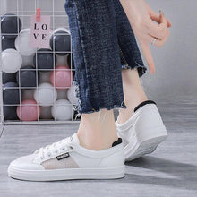 Load image into Gallery viewer, Women's White Casual Sneakers Spring Summer Breathable Flats Solid Color Mesh Shoes Fashion White Flat Sneakers Women Workout Tennis Walking Gym Fashion Sneakers