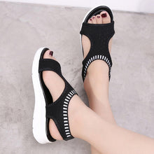 Load image into Gallery viewer, Women Sandals Breathable Comfort Walking Shoes Heels Summer Platform Sandal Casual Comfortable Sandals For Women Ankle Elastic Lightweight Soft Modern Beach Sandals