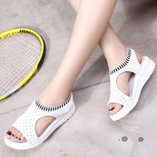 Load image into Gallery viewer, Women Sandals Breathable Comfort Walking Shoes Heels Summer Platform Sandal Casual Comfortable Sandals For Women Ankle Elastic Lightweight Soft Modern Beach Sandals
