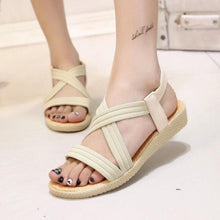 Load image into Gallery viewer, Women Sandals Breathable Comfort Walking Shoes Heels Summer Platform Sandal Casual Comfortable Sandals For Women Ankle Elastic Lightweight Soft Modern Beach Sandals