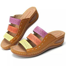 Load image into Gallery viewer, Women Sandals Fashion Shoes Summer Shoes With Heels Flip Flops Women Beach Casual Shoes Comfort Slip On Sandal Vintage Casual Summer Open Toe Low Heel Slipper Flat Shoes