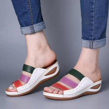 Load image into Gallery viewer, Women Sandals Fashion Shoes Summer Shoes With Heels Flip Flops Women Beach Casual Shoes Comfort Slip On Sandal Vintage Casual Summer Open Toe Low Heel Slipper Flat Shoes