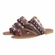 Load image into Gallery viewer, Women Sandals Flip-Flops Handmade Style Flip Flop Sandals Streetwear Fashion Shoes Women Flat Clip Toe Casual Floral Beach Flip Flop Comfy Shoes Summer Elegant Toe Ring Sandals