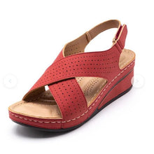 Load image into Gallery viewer, Women Sandals New Summer Shoes Woman Sewing Hollow Out Casual Leather Comfortable Retro Sandals Cutout Leather Crisscross Open Toe Women Casual Summer Platform Walking Shoes