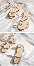 Load image into Gallery viewer, Women Sandals Slippers Flat Flip Flops String Bead Summer Fashion Woman Slides Elegant Pineapple Slides Flat Sandals Strappy Slides Sandals Open Toe Summer Beach Outdoor Shoes