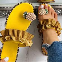 Load image into Gallery viewer, Women Sandals Slippers Flat Flip Flops String Bead Summer Fashion Woman Slides Elegant Pineapple Slides Flat Sandals Strappy Slides Sandals Open Toe Summer Beach Outdoor Shoes