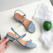 Load image into Gallery viewer, Women Sandals Summer Blue Shoes Flats Heel Flip Flip Flop Sandals Women Back Strap Flat Sandals Adjustable Casual Sandal With Open Toe Sandals