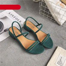 Load image into Gallery viewer, Women Sandals Summer Blue Shoes Flats Heel Flip Flip Flop Sandals Women Back Strap Flat Sandals Adjustable Casual Sandal With Open Toe Sandals