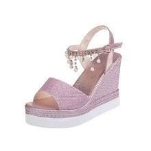 Load image into Gallery viewer, Women Sandals Summer Platform Sandals Buckle Strap Peep Toe Thick Bottom Modern Espadrille Sandals Platform Cross Buckle Strap Slingback Summer Open Toe Shoes
