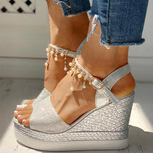 Load image into Gallery viewer, Women Sandals Summer Platform Sandals Buckle Strap Peep Toe Thick Bottom Modern Espadrille Sandals Platform Cross Buckle Strap Slingback Summer Open Toe Shoes