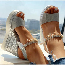 Load image into Gallery viewer, Women Sandals Summer Platform Sandals Buckle Strap Peep Toe Thick Bottom Modern Espadrille Sandals Platform Cross Buckle Strap Slingback Summer Open Toe Shoes