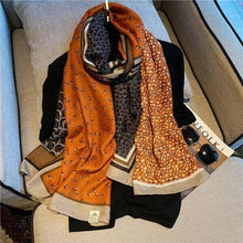 Load image into Gallery viewer, Women Scarf Leopard Print Cotton Large Size Scarfs For Winter Shawls Winter Warm Casual Wear For Women Lovely Floral Tassel Cotton ab Shawls Lady Silk Wraps Scarves
