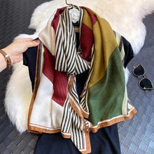 Load image into Gallery viewer, Women Scarf Leopard Print Cotton Large Size Scarfs For Winter Shawls Winter Warm Casual Wear For Women Lovely Floral Tassel Cotton ab Shawls Lady Silk Wraps Scarves