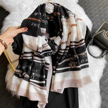 Load image into Gallery viewer, Women Scarf Leopard Print Cotton Large Size Scarfs For Winter Shawls Winter Warm Casual Wear For Women Lovely Floral Tassel Cotton ab Shawls Lady Silk Wraps Scarves