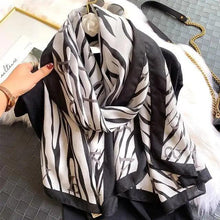 Load image into Gallery viewer, Women Scarf Leopard Print Cotton Large Size Scarfs For Winter Shawls Winter Warm Casual Wear For Women Lovely Floral Tassel Cotton ab Shawls Lady Silk Wraps Scarves