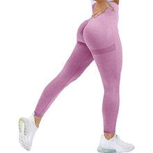 Load image into Gallery viewer, Women Seamless Workout Leggings High Waist Push Up Leggings Seamless Leggings Women Yoga Pants Fitness Push Up Leggings Workout Gym Pants Female Ladies Fashion Legging Bright Colors Yellow Sports Leggings