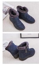 Load image into Gallery viewer, Women Snow Boots Warm Short Fur Plush Winter Ankle Boots Zip Comfort Warm Shoes Anti-Slip Fur Lined Ankle Short Boots Waterproof Slip On Outdoor Lightweight Shoes