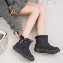 Load image into Gallery viewer, Women Snow Boots Warm Short Fur Plush Winter Ankle Boots Zip Comfort Warm Shoes Anti-Slip Fur Lined Ankle Short Boots Waterproof Slip On Outdoor Lightweight Shoes