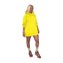 Load image into Gallery viewer, Women Solid Color Knitted Oversized Hooded Dress Casual Streetwear