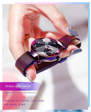 Load image into Gallery viewer, Women Starry Sky Clock Luxury Women Watches Fashion Diamond Quartz Wristwatches Women's Fashion Starry Sky Watch Luxury Analog Stardust Watches For Girls Casual Luminous Ladies Wrist Watch With Stainless Steel Mesh Band Dress Watch