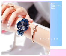 Load image into Gallery viewer, Women Starry Sky Clock Luxury Women Watches Fashion Diamond Quartz Wristwatches Women's Fashion Starry Sky Watch Luxury Analog Stardust Watches For Girls Casual Luminous Ladies Wrist Watch With Stainless Steel Mesh Band Dress Watch