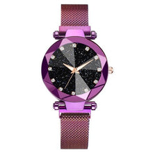 Load image into Gallery viewer, Women Starry Sky Clock Luxury Women Watches Fashion Diamond Quartz Wristwatches Women's Fashion Starry Sky Watch Luxury Analog Stardust Watches For Girls Casual Luminous Ladies Wrist Watch With Stainless Steel Mesh Band Dress Watch