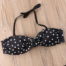 Load image into Gallery viewer, Women Strapless Bandage Push Up Dot Printed Bikini Set Women's Adjustable Bathing Suits Two Piece Swimwear Tie Cutout Low Waist String Bikini Set Lace Up Female Summer Swimwear Swimsuit Beachwear