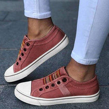 Load image into Gallery viewer, Women Summer Autumn Sneakers Low-Cut Trainers Canvas Flat Sneakers Casual Slip On Canvas Comfortable Walking Flats Shoes For Womens
