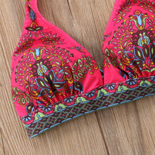 Load image into Gallery viewer, Women Summer Beautiful Print Swimsuit Bikini Set Women's Solid Halter Padded Push Up Bikini Set Two Pieces Swimsuit Swimwear Bathing Suit Push-up Bandage Swimming Costume Bathing Suit Fashion Beachwear