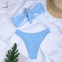 Load image into Gallery viewer, Women Swimsuit Female Bikini Swimwear Women Bikini Set Swimming Suit Bandage Bikini Set Push-Up Swimwear Beachwear Swimsuit Bathing Suits Off Shoulder High Waist Beachwear Set