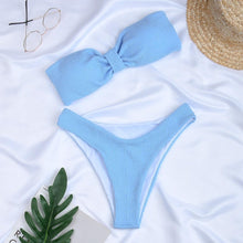 Load image into Gallery viewer, Women Swimsuit Female Bikini Swimwear Women Bikini Set Swimming Suit Bandage Bikini Set Push-Up Swimwear Beachwear Swimsuit Bathing Suits Off Shoulder High Waist Beachwear Set
