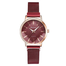 Load image into Gallery viewer, Women Watches New Luxury Fashion Quartz Ladies Watch Clock Rose Gold Diamond Dial Dress Casual Wristwatch Quartz Movement Girls Ladies Wristwatch Big Face Mesh Belt Watch And Bracelet Set