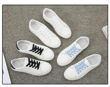 Load image into Gallery viewer, Women White Sneakers Fashion Breathble Vulcanized Shoes Leather Platform Shoes White Lace Up Casual Woman Comfortable Sneakers Leather Spring Flats Trainers Sneakers